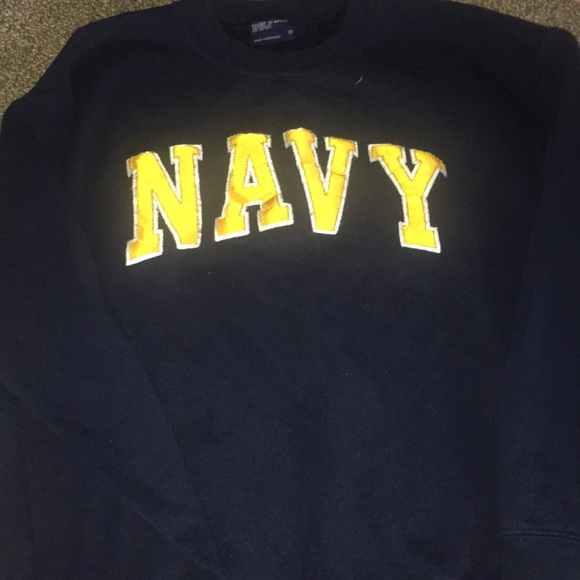 Embroidered NAVY sweatshirt - Picture 1 of 2